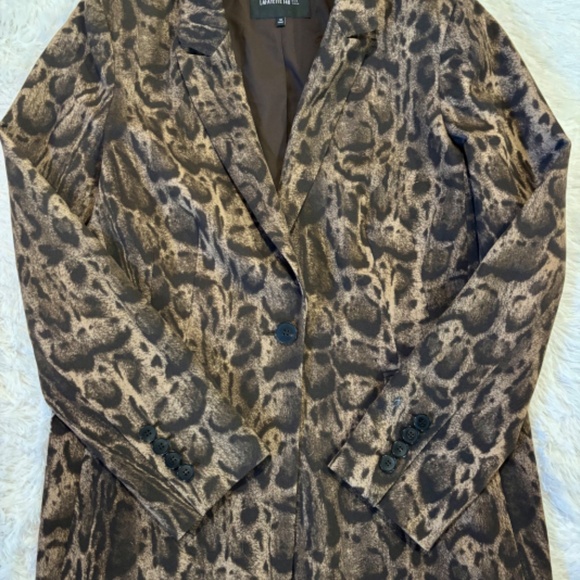 Lafayette 148 New York Animal Print Wool Blazer - Picture 4 of 10
